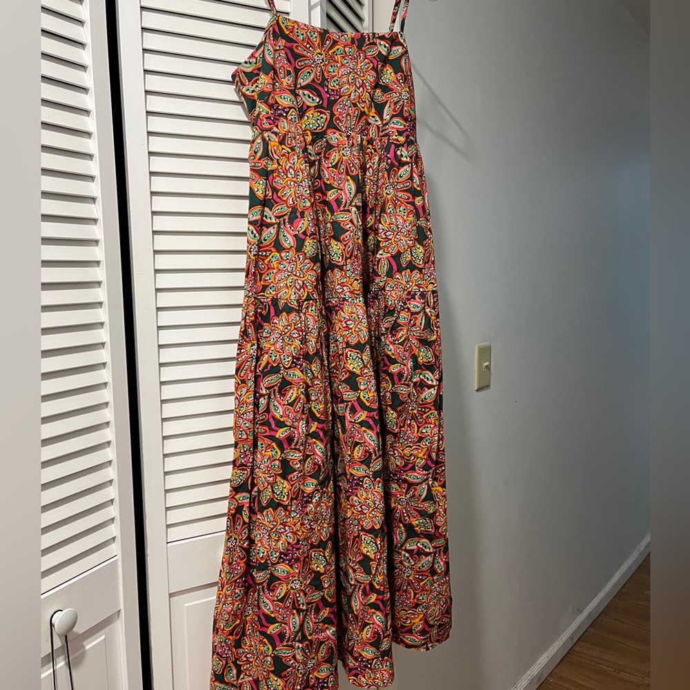 NWOT J. Crew Reimagined Floral Tiered Midi Size 4 pockets vacation ready cotton - Picture 9 of 9